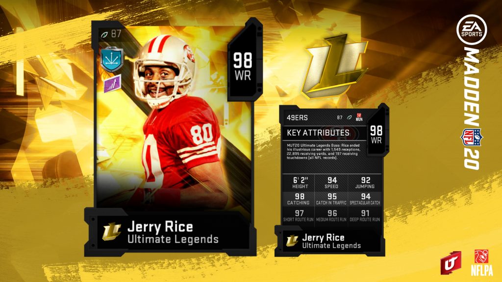 Madden 20 Ultimate Legends Group 13 Jerry Rice